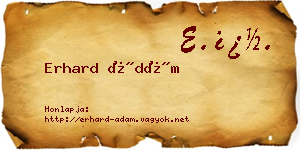 Erhard Ádám névjegykártya